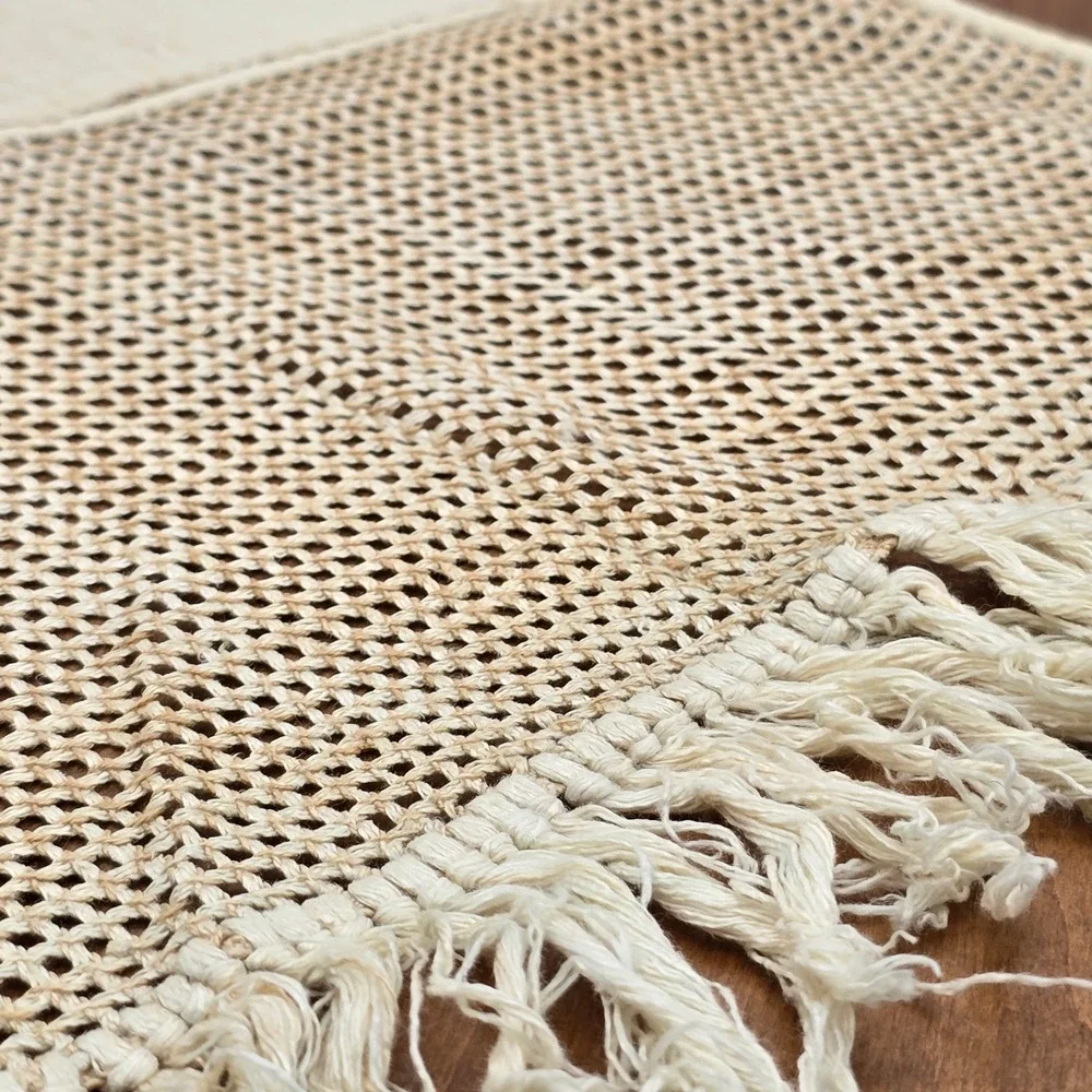 Antique 1836 Mary Crout Hand-Stitched Show Towel Linen Red Embroidery‎ Macrame